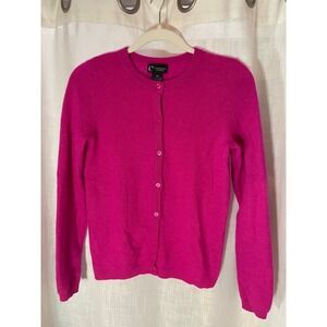 C By Bloomingdales Cashmere Cardigan Sweater Womens XS Pink 100% 2-Ply